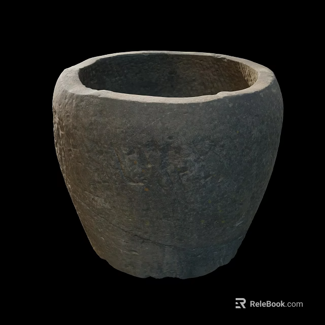 Handcrafted Ceramic Vessel With Textured Surface Wide Mouthed Design And Earthy Tone 3d model 