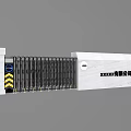 Retractable Security Gate For Company Entrance With White Panel And Black Metal Structure