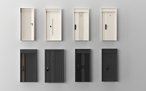 Modern security door entry door 3d model