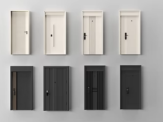Modern security door entry door 3d model