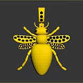 Golden Insect Shaped Pendant With Black Dotted Details Fashion Jewelry Accessory