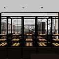 Modern Dessert Shop Interior With Stylish Display Counter And Fresh Pastries