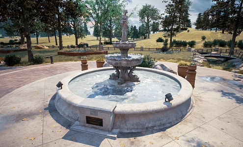 modern fountain 3d model