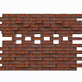 Red Brick Building Exterior Wall With Square Hollow Design Architectural Features 3d model