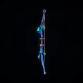 Elegant Blue Decorative Bow With Glowing Green Accents And Intricate Design