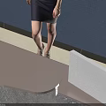 Modern Reception Desk 3D Model With Blue Wall Welcome Text And Receptionist