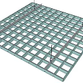 Ceiling Grid Structure With Metal Frame And Grille Design For Installation 3d model