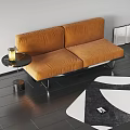 Modern double sofa multiplayer sofa 3d model