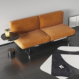 Modern double sofa multiplayer sofa 3d model