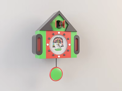 Cartoon children's wall clock 3d model
