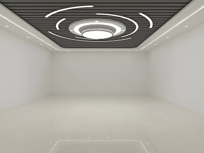 Shower Sauna Modern Interior With Circular Ceiling Lighting White Walls And Light Flooring 3d model