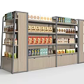 Modern Retail Display Shelves With Multilayer Design And Various Store Products