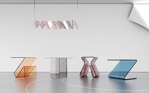 Acrylic stool 3d model