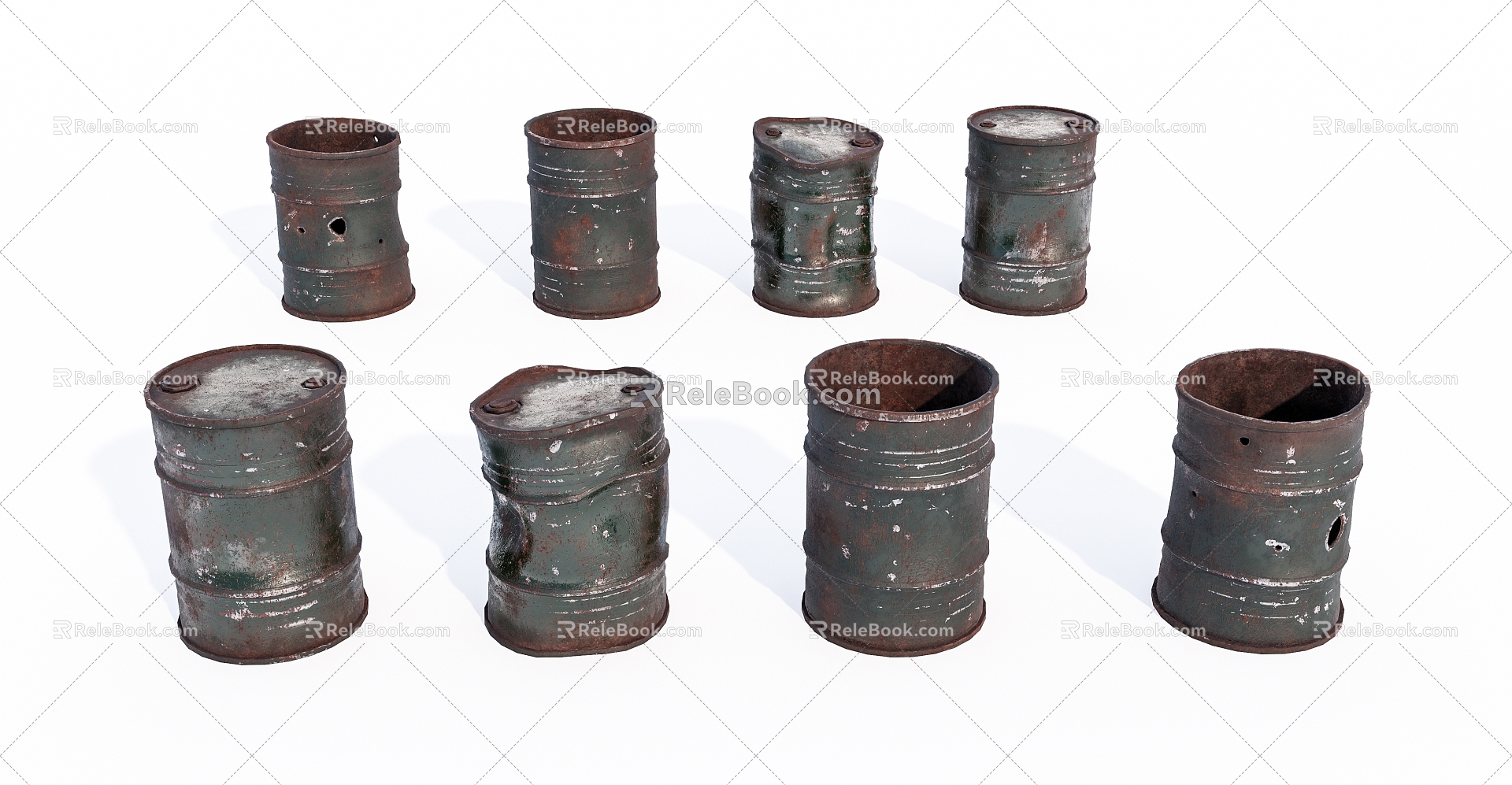 Old Iron Drum Oil Drum 3d model