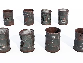 Old Iron Drum Oil Drum 3d model