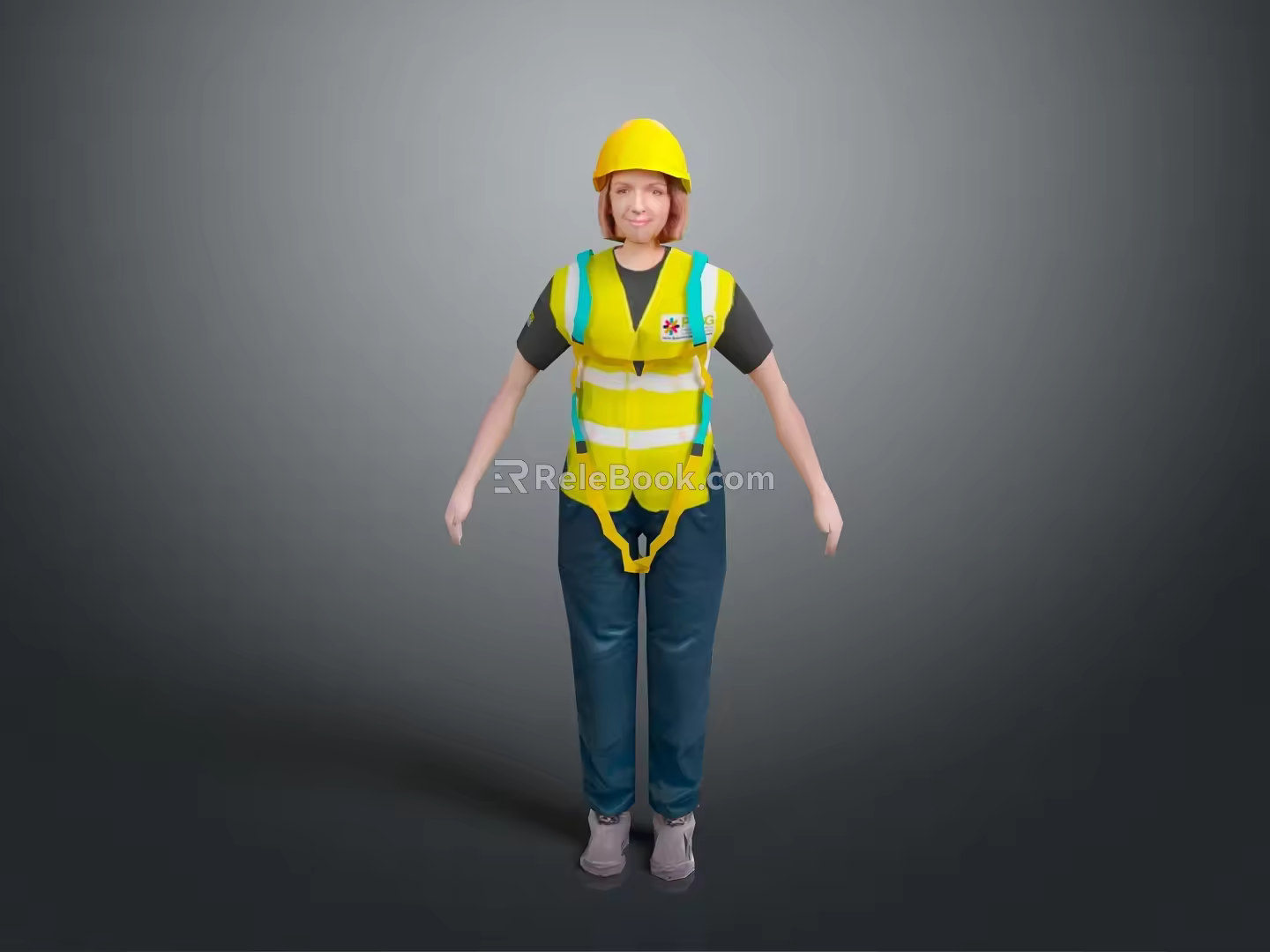 Worker European worker mechanic builder repairman miner digger figure 3d model