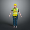 Worker European worker mechanic builder repairman miner digger figure 3d model