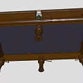 Billiard Table Sports Equipment With Green Cloth Balls Cues And Triangle Rack