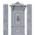 Elegant Classical Wall Paneling With Intricate Carvings And Decorative Column Design