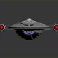 Sci-Fi Starship Model With Detailed Hull And Red Blue Engine Accents 3d model