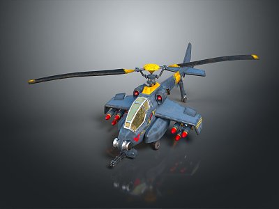 Modern Helicopter Gunship Sci-Fi Official Aircraft Next Generation Helicopter 3d model