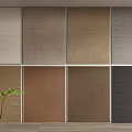 Square Carpets in Various Neutral Tones Textured Design with Decorative Plant
