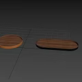 Walnut Wood Decorative Tray Set With Oval And Round Shapes For Home