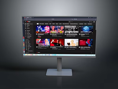 Modern Electronic Monitor Displaying Video Streaming Content With High Definition Screen 3d model