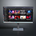 Modern Electronic Monitor Displaying Video Streaming Content With High Definition Screen