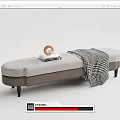 Modern bed end stool 3d model