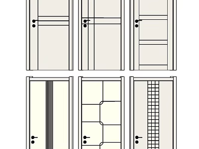 Modern Flush Doors With Diverse Panel Patterns And Sleek Design Elements 3d model