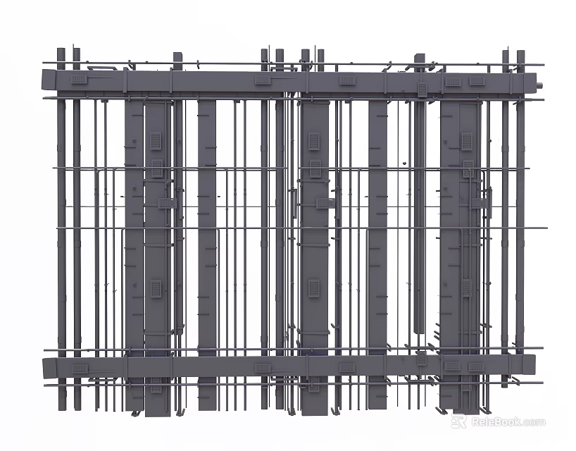 Ceiling Structure With Reinforced Steel Framework In Building Construction 3d model