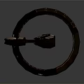 Futuristic Water Vehicle With Circular Ring Structure And Blue Glowing Lines