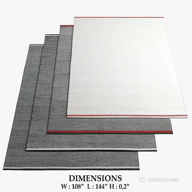 Square Rugs With Textured Surface And Multiple Color Choices For Home Interior Decor 3d model 