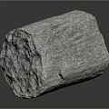 Solid Stone Wood Cylindrical Object With Natural Textured Surface On Gray Background 3d model
