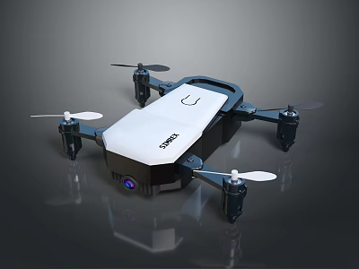 DBPOWER Four Propeller Drone With White Top Black Body And Bottom Camera 3d model