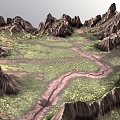 Terrain Corrosive Terrain Mountains 3d model