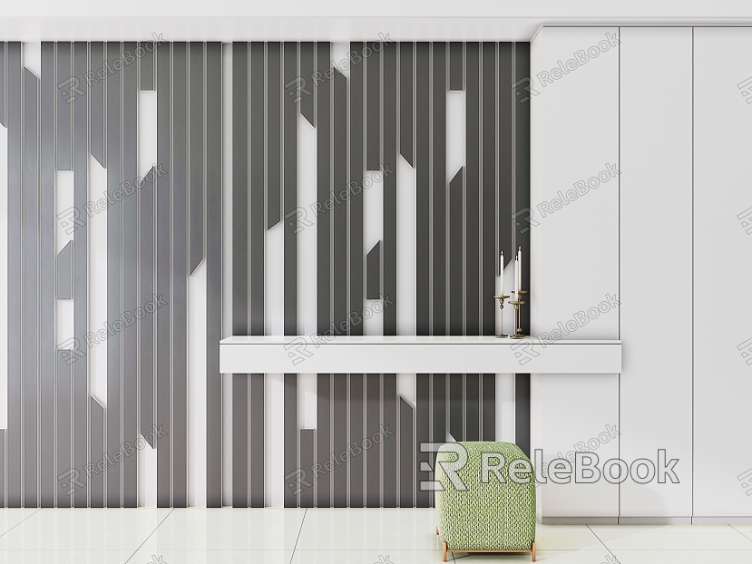 Modern background wall solid wood wall panel background wall model