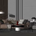 Modern sofa coffee table combination 3d model