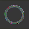 Industrial Circular Metal Ring With Geometric Details And Textured Surface