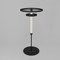Modern Minimalist Floor Lamp With Circular Top Design And Black Base White Pole