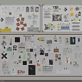 Creative Design Whiteboards With Sketches Notes Images And Visual Collages 3d model