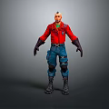 Game Movie Character 3D Model With Red Jacket Blue Pants Black Gloves And Boots