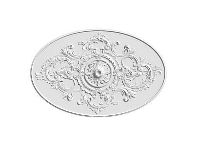 European-style lamp panel gypsum component carved 3d model