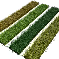 Multiple Colored Artificial Grass Strips Featuring Various Green Shades for Garden Design