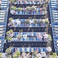 Eco Friendly Parking Lot With Lush Trees And Neatly Arranged Parked Cars