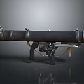 Vintage Rocket Launcher With Cylindrical Black Metal Body Grip And Mechanism