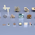 Diverse Creative Art Installation Featuring Geometric Shapes Natural Elements And Decorative Pieces