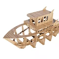 Handcrafted Wooden Ship Model With Intricate Multi Layered Structure And Deck 3d model