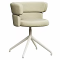 Modern Brown Leather Swivel Chair Featuring Sturdy Metal Base And Ergonomic Comfort Design